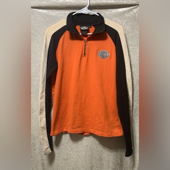 Harley Davidson Womens Rare Vintage Style Quarter Zip Pullover size M - Picture 1 of 16